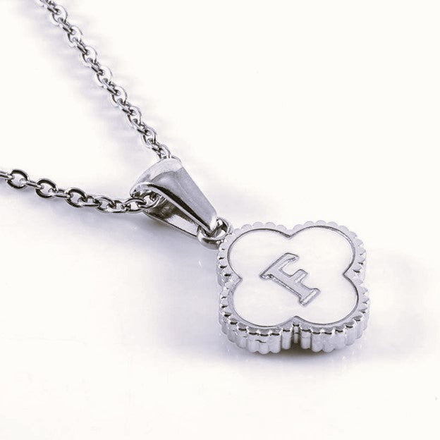 Quatrefoil Silver Initials