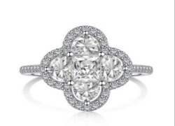 Quatrefoil Synthetic Diamond Ring