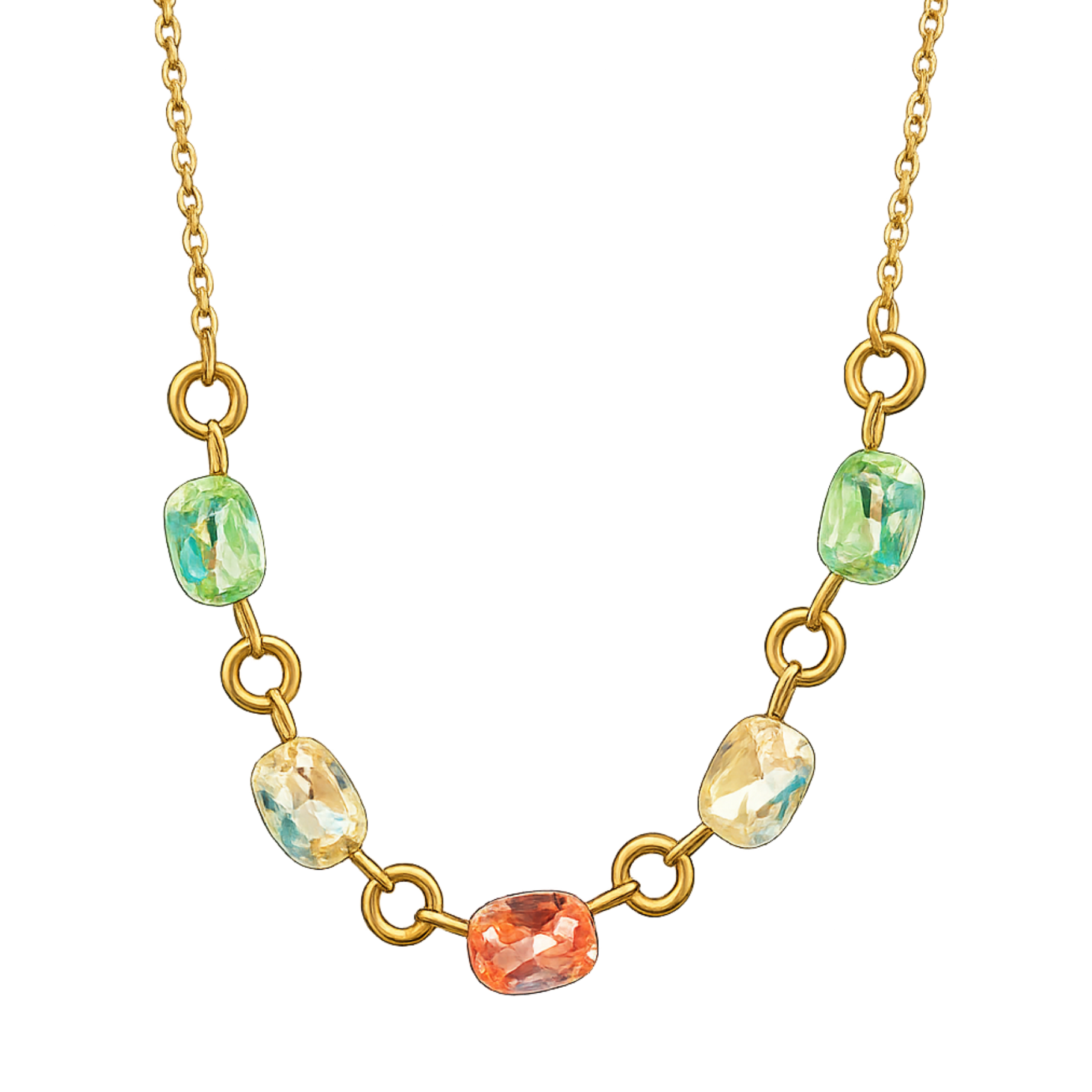 gold stone necklace