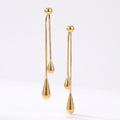 gold waterproof tassel earrings