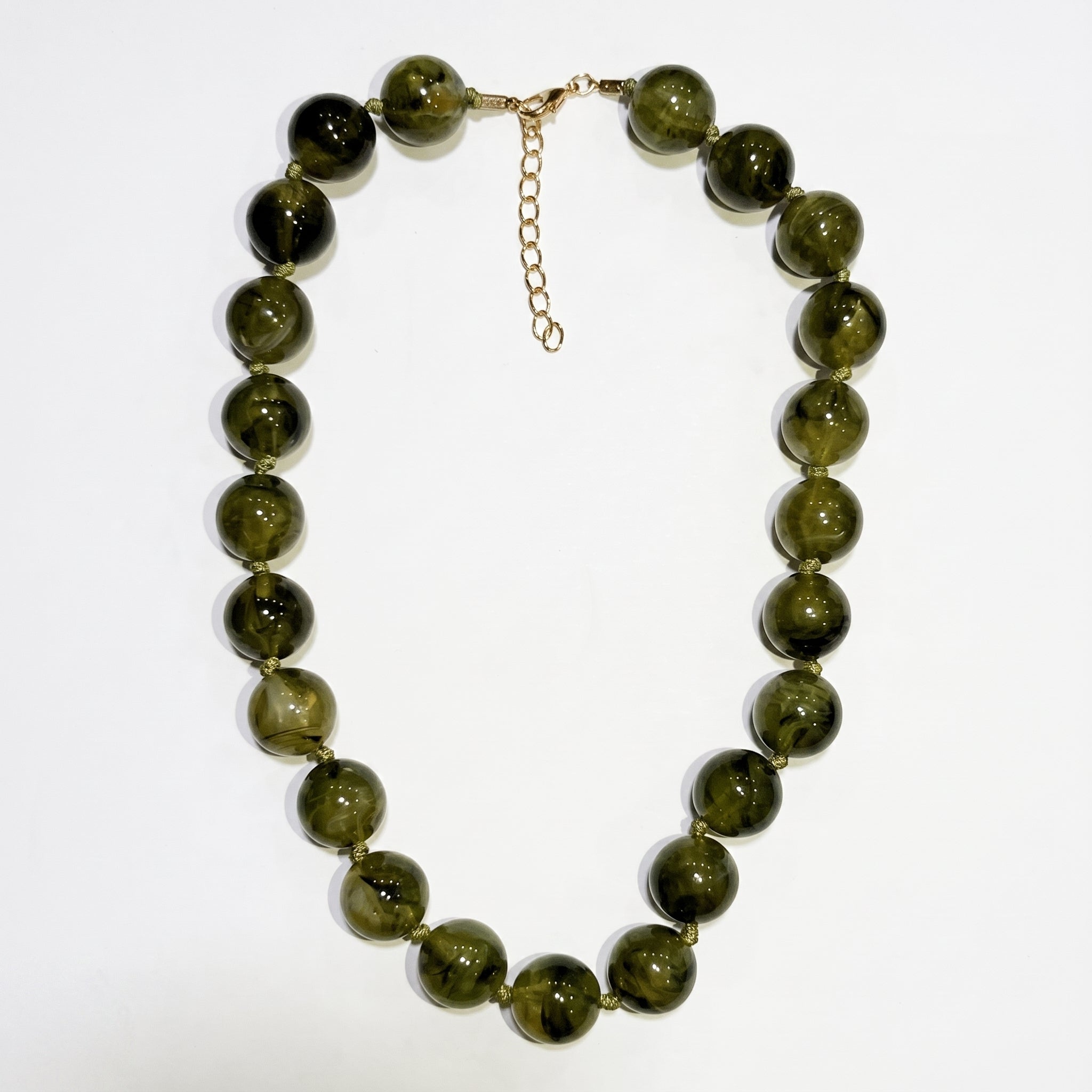 green bauble bar necklace