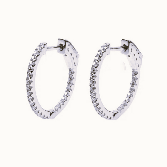 In and Out Hoops - Silver