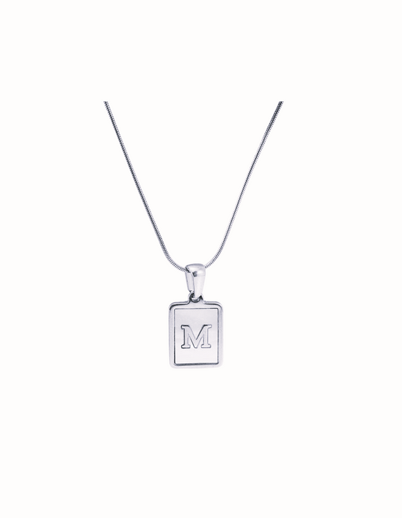 Mother of Pearl Initial - Silver