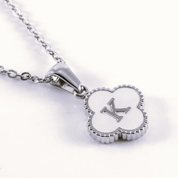 Quatrefoil Silver Initials