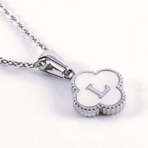 Quatrefoil Silver Initials