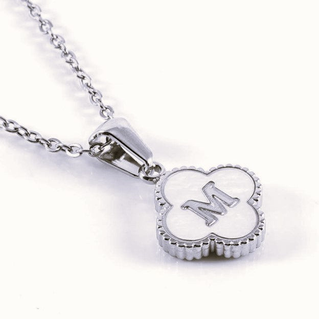 Quatrefoil Silver Initials