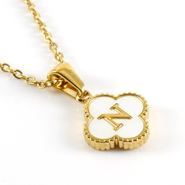 Quatrefoil Gold Initial