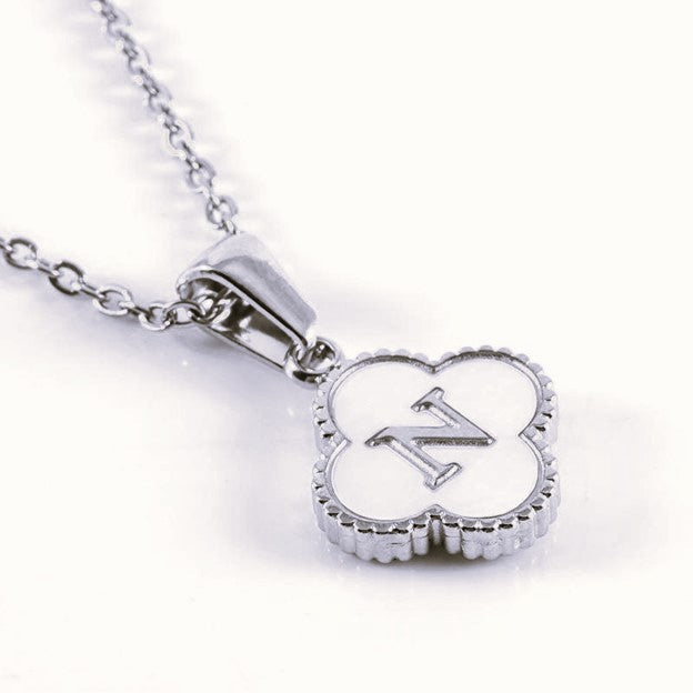 Quatrefoil Silver Initials