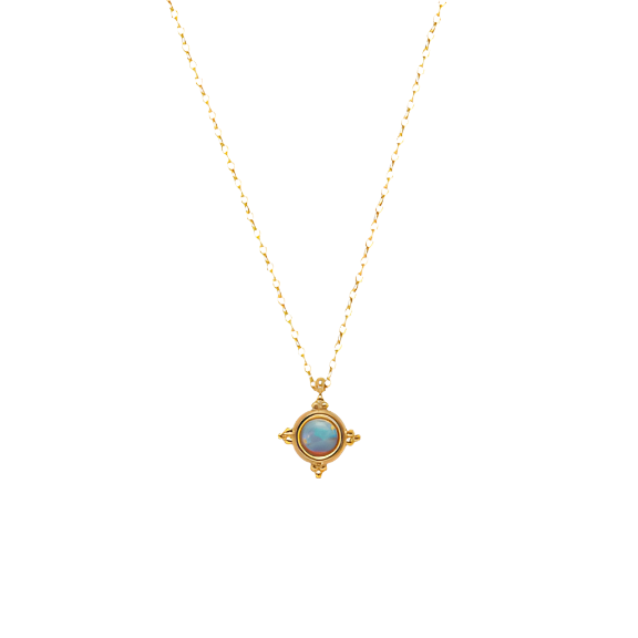 Opal Compass Necklace (Synthetic)