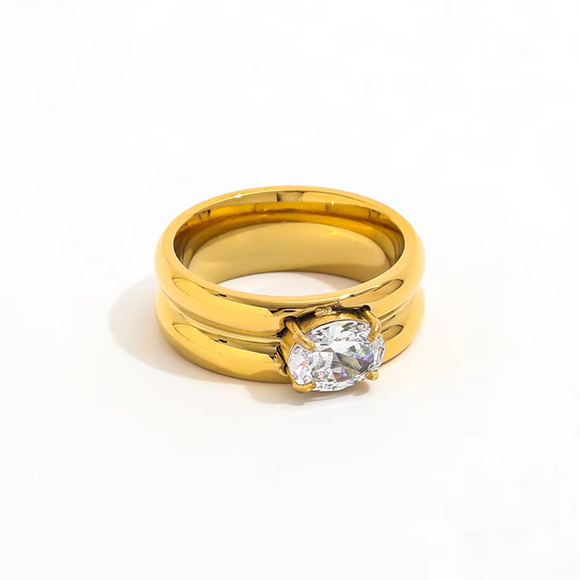 Oval Wide Band Ring