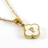 Quatrefoil Gold Initial