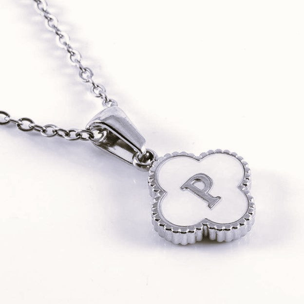 Quatrefoil Silver Initials