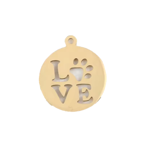 Love Paw Print Charm Gold