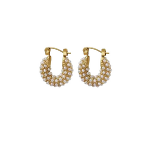 Pearl Pave 15mm Hoops