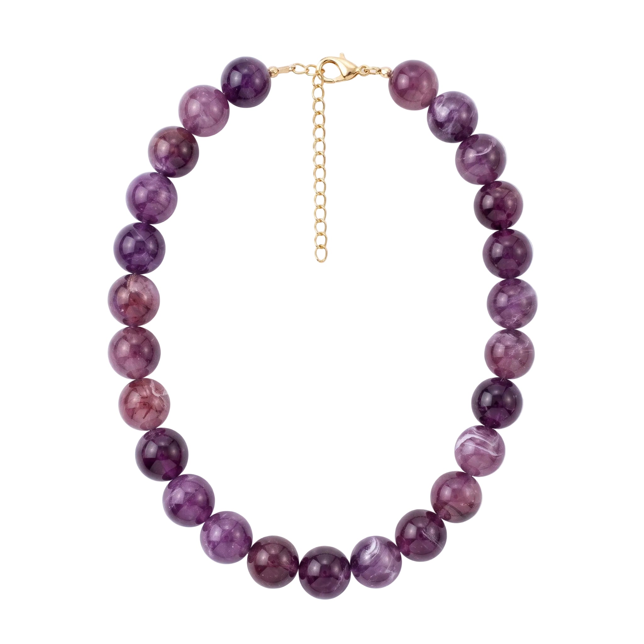 purple bauble beaded necklace