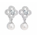 Quatrefoil Pearl Drop Earrings