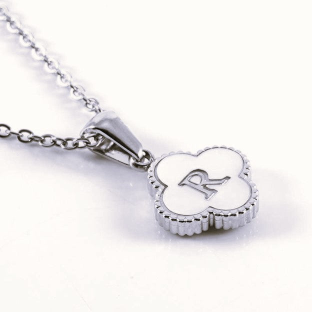 Quatrefoil Silver Initials