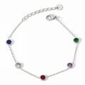 Rainbow Bezel Bracelet Silver