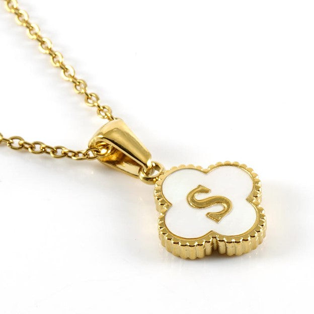 Quatrefoil Gold Initial