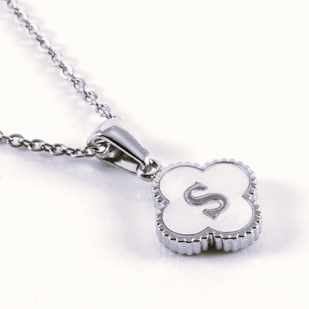 Quatrefoil Silver Initials