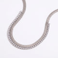 herringbone necklace with diamonds