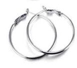 Simple Thin Silver Hoop - 1.6"