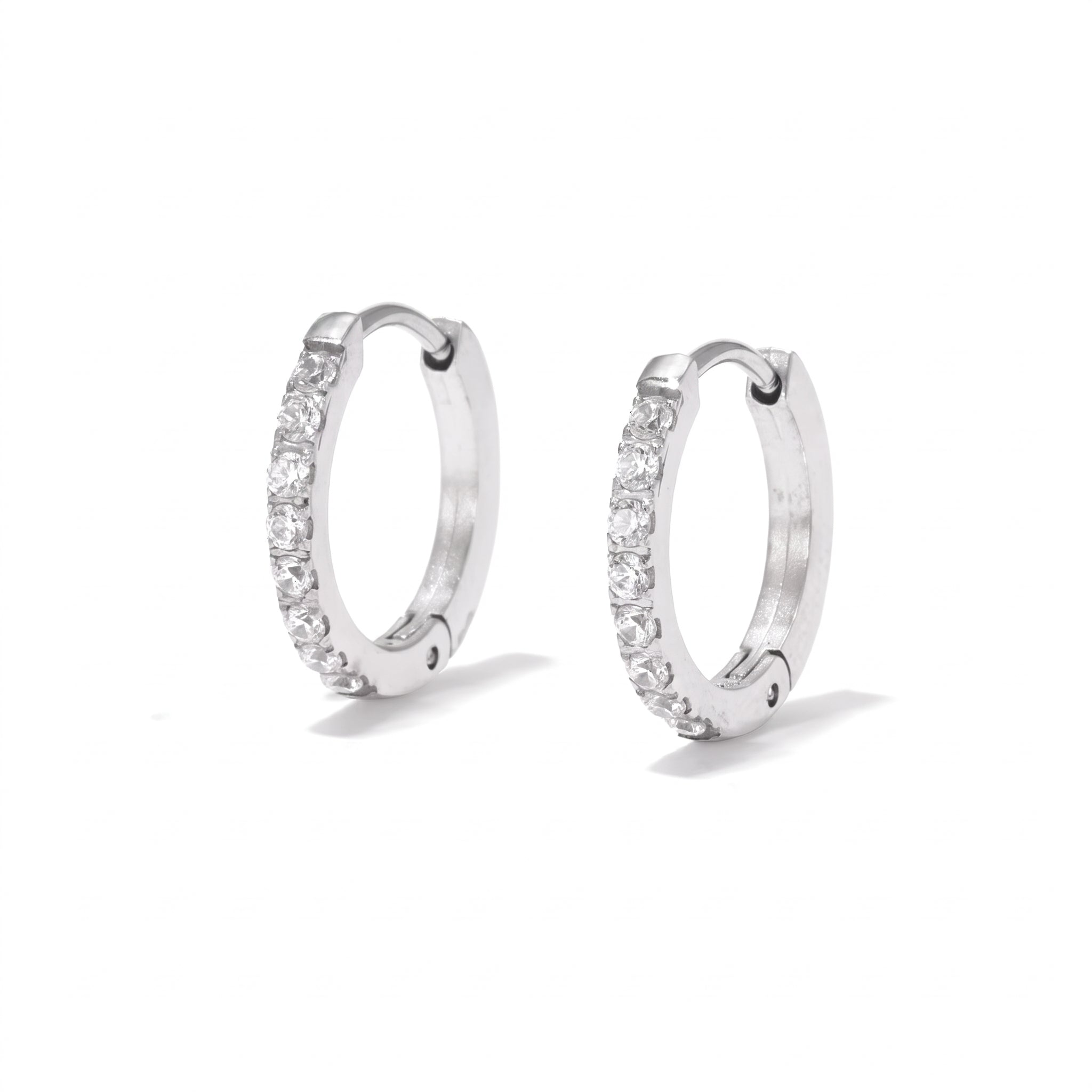 small diamond hoops