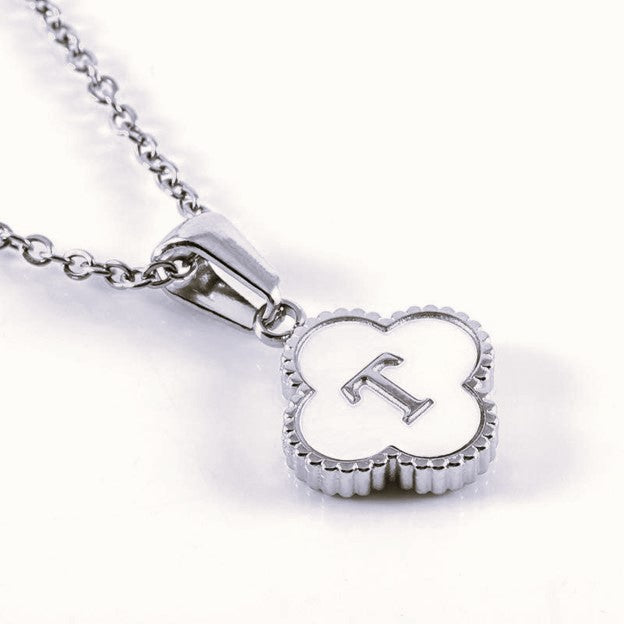 Quatrefoil Silver Initials