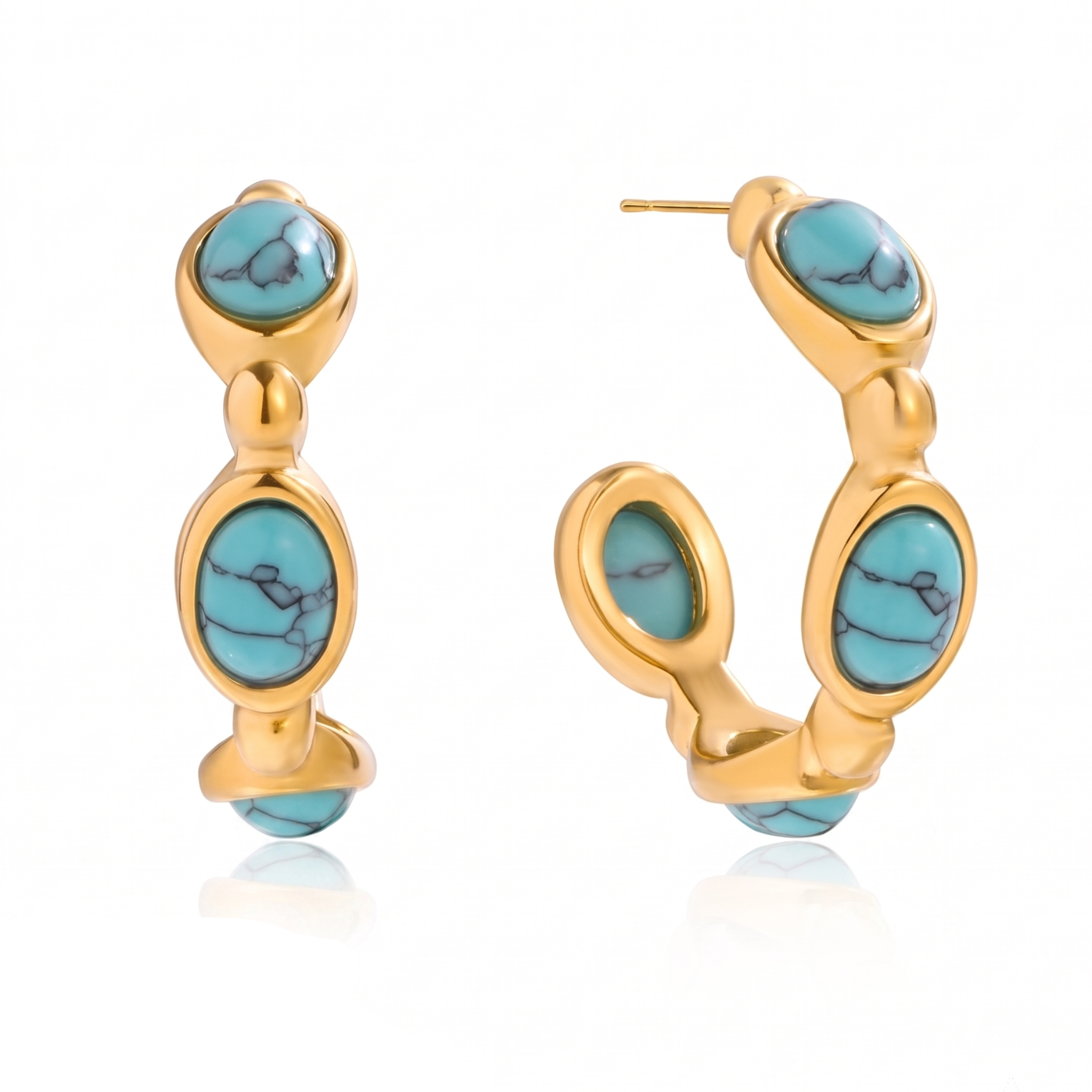 turquoise and gold earring