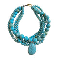 beaded turquoise layered necklace