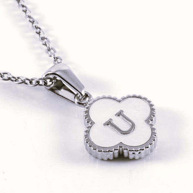 Quatrefoil Silver Initials