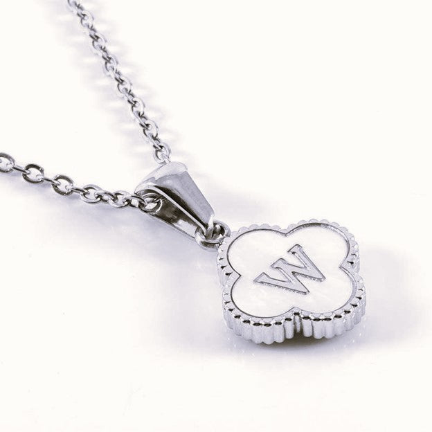 Quatrefoil Silver Initials