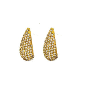 Waterdrop Clear Earrings Gold