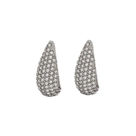 Waterdrop Clear Earrings Silver