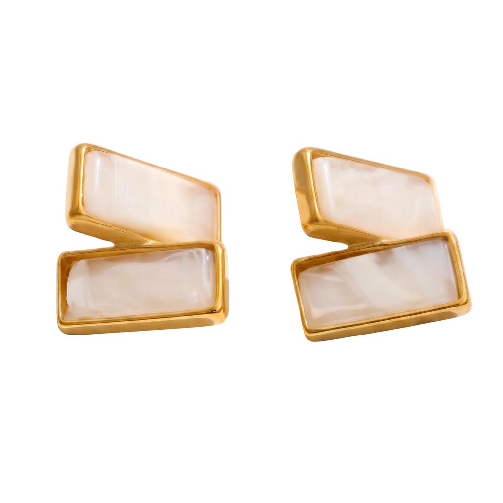 marble white earrings