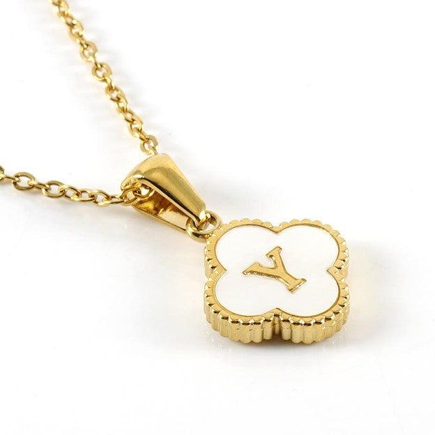 Quatrefoil Gold Initial