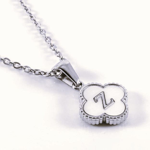 Quatrefoil Silver Initials