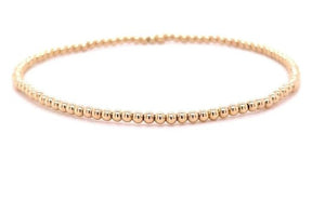 2mm Bead Bracelet Gold