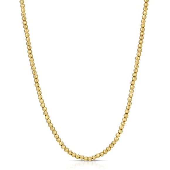 3mm Gold Bead Necklace