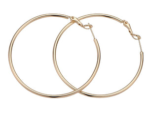 Simple Thin Hoop Earrings - 3"