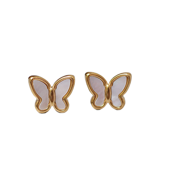 Butterfly Mother of Pearl Stud Earrings