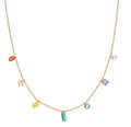 Drilled Multi Gemstone Necklac