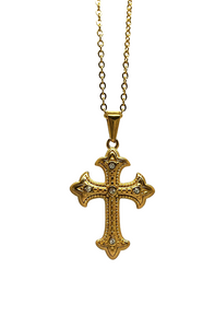 Cross with Fleur Ends and Diamonds