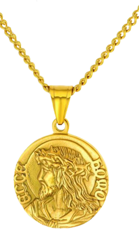 Jesus with Thorn Crown Necklace