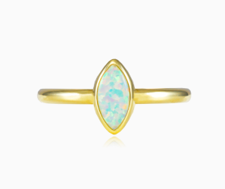 Opal Marquis Adjustable Ring