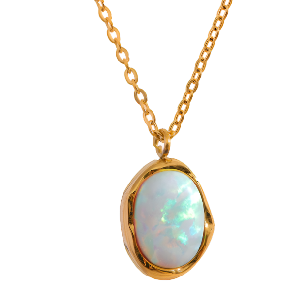 Sculptured Opal Necklace