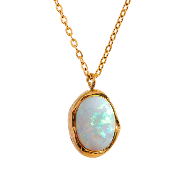 Sculptured Opal Necklace