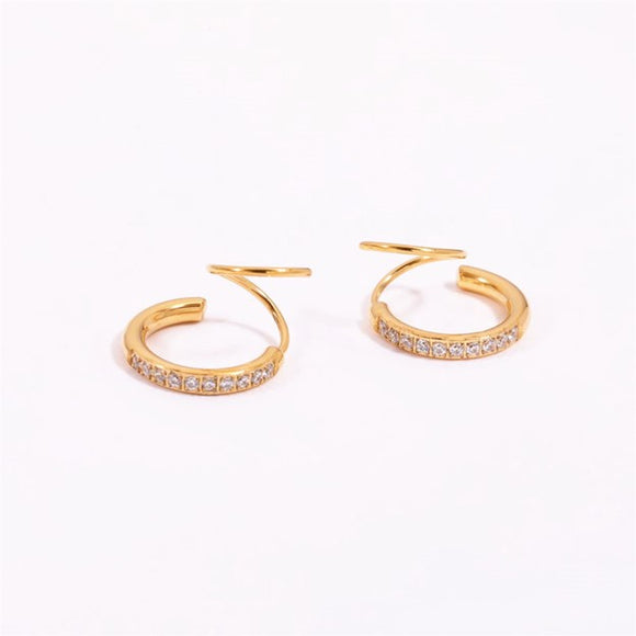 Spiral Double Pave Hoop
