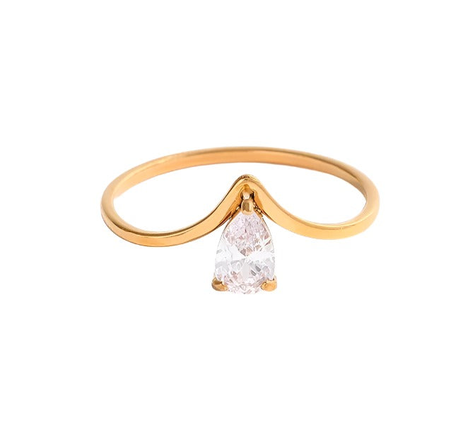 Pear V Ring