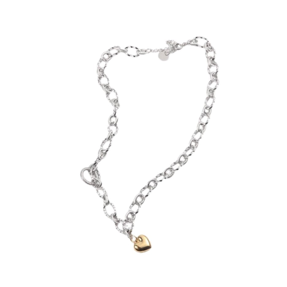 Silver Chain with Gold Heart